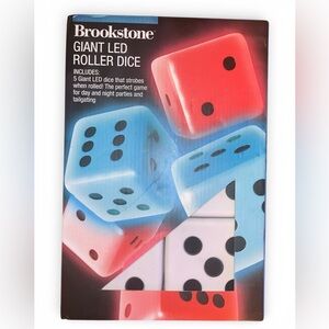 Brookstone Giant LED Roller Dice for Party & Tabletop Games NEW OPEN BOX